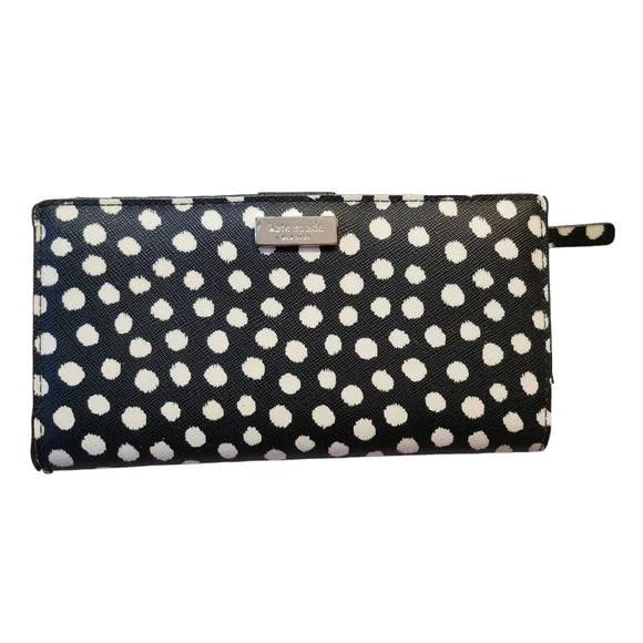 Fairmount Square Stacy Continental Snap Black and Sandy  NWT Kate Spade black/white Stacy wallet display picture 1